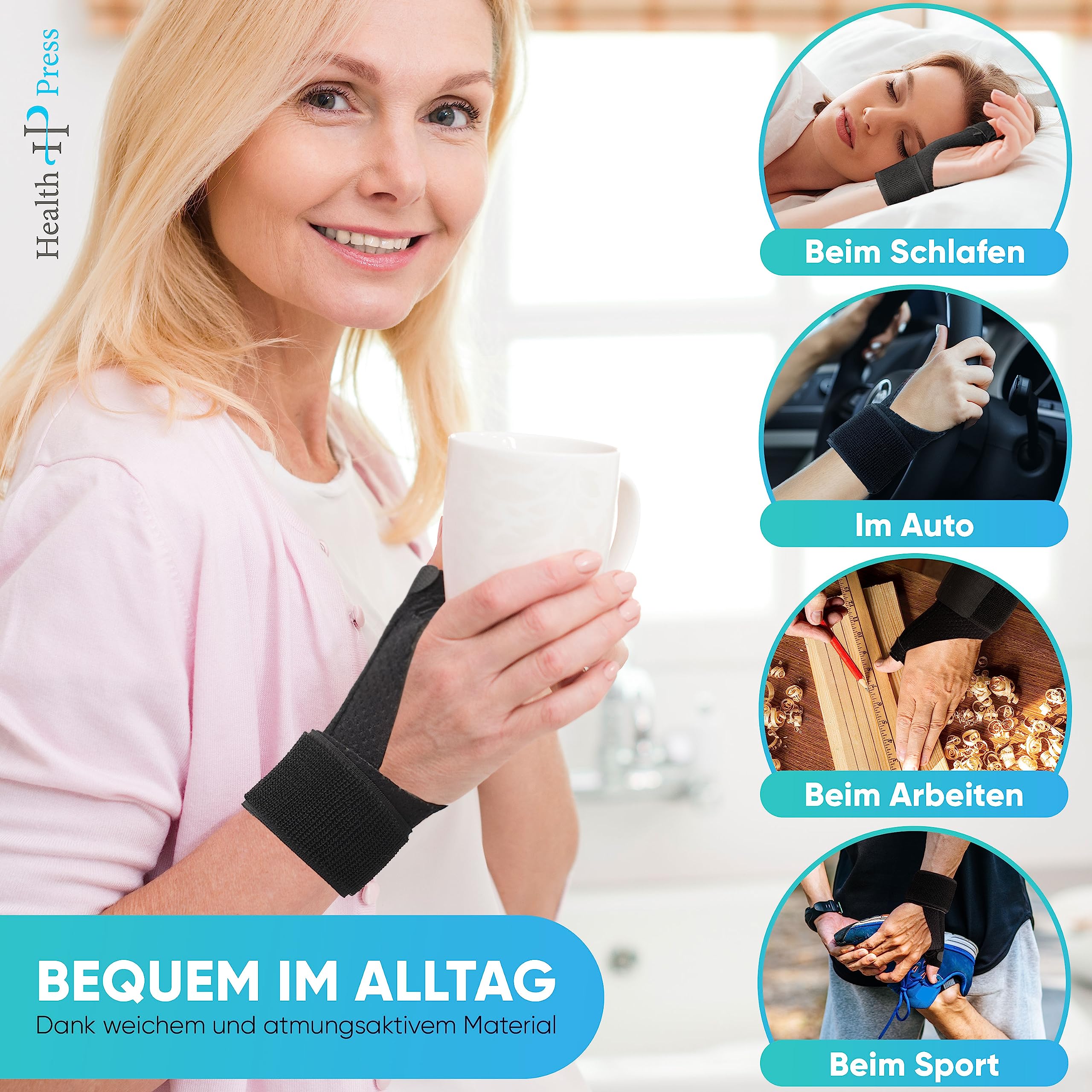 health-press-daumenbandage-schwarz-universal image 5