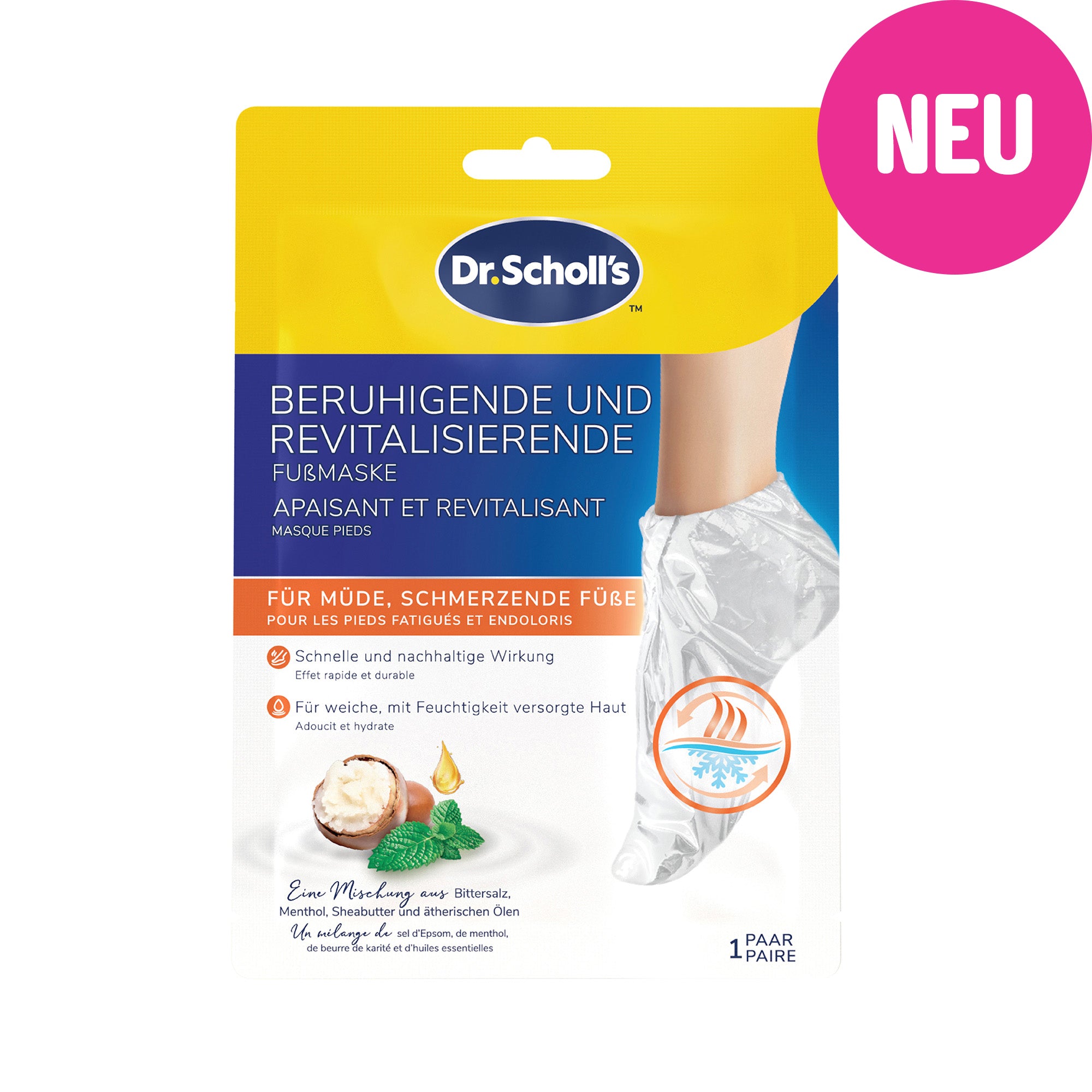 dr-scholl-s-beruhigende-revitalisierende-fu-maske-selbsterw-rmende-socken image 1