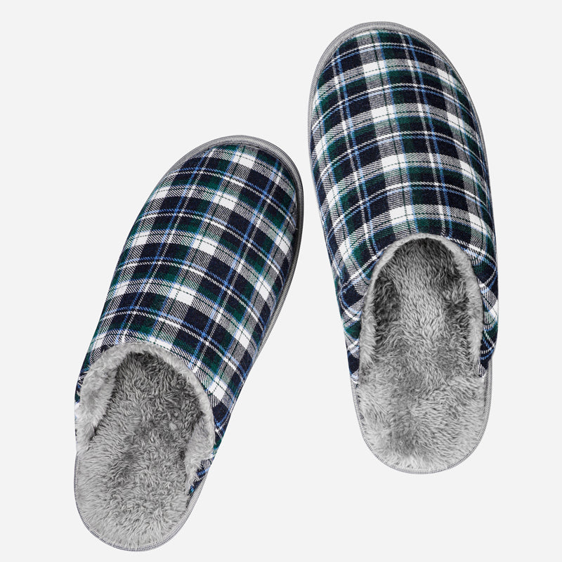 riemot-herren-fell-hausschuhe-blau-warme-pl-sch-pantoffeln image 1