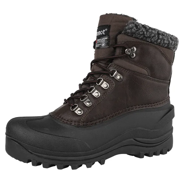 riemot-herren-snowboots-braun-wasserdicht-geschn-rte-winterstiefel-mit-fleece image 1