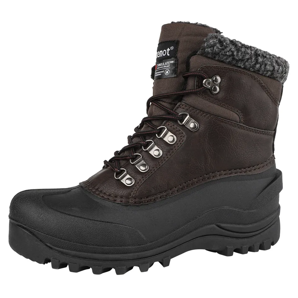 riemot-herren-snowboots-braun-wasserdicht-geschn-rte-winterstiefel-mit-fleece image 1