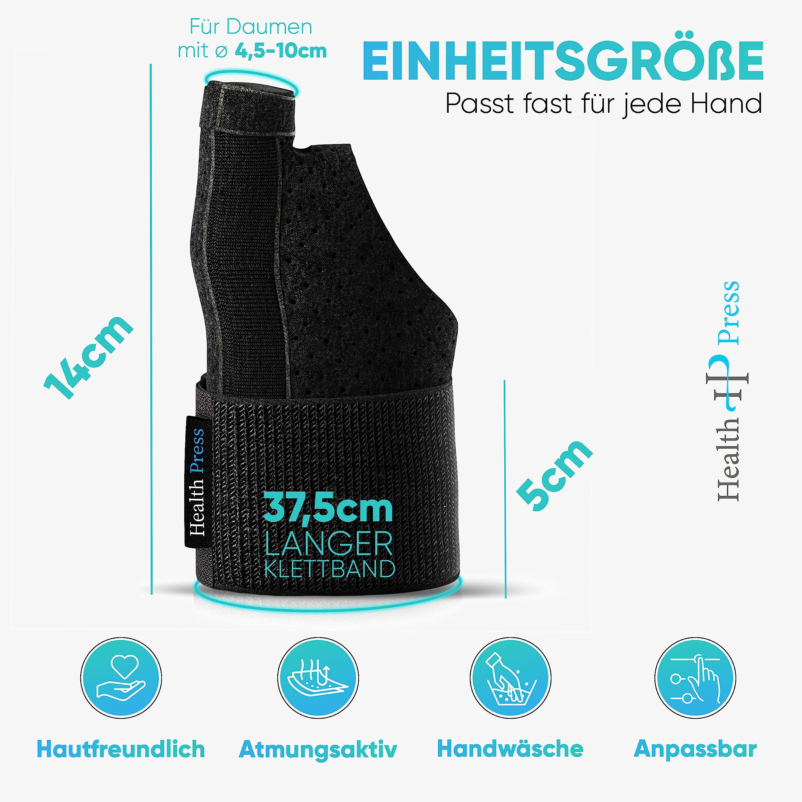 health-press-daumenbandage-schwarz-universal image 2