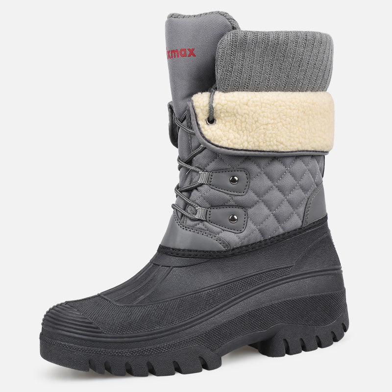 riemot-damen-snowboots-grau-wasserdichte-winterstiefel-mit-wollfutter image 1