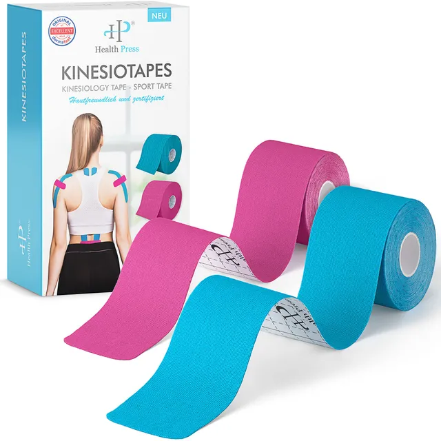 health-press-kinesiotapes-2-rollen-blau-rosa-5cm-x-5m image 1
