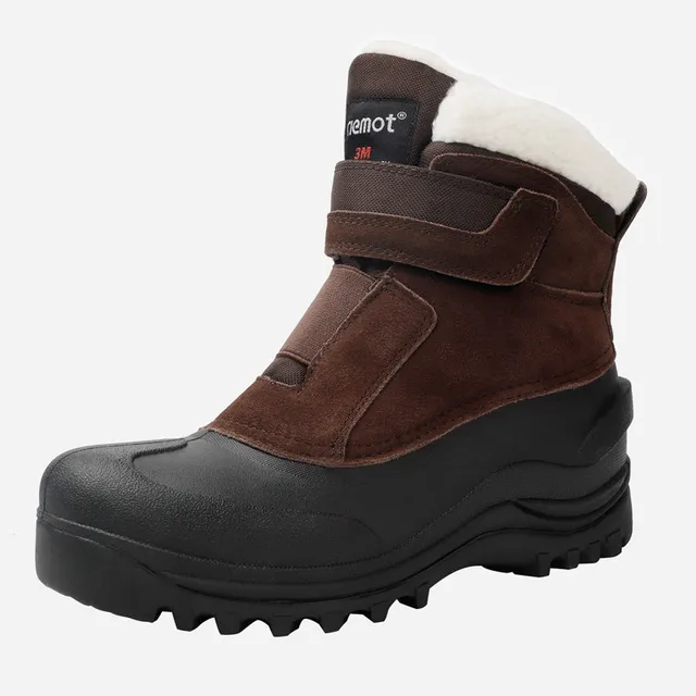 riemot-slip-on-schneestiefel-damen-braun-wasserdicht-winter-boots image 1