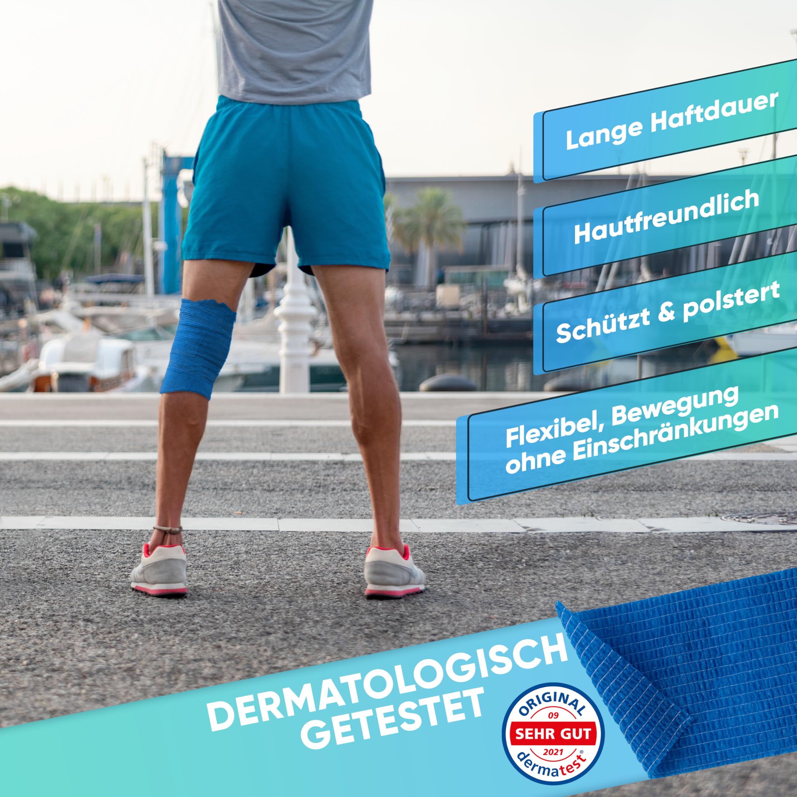 health-press-selbstklebender-verband-5cm-x-4-5m-blau-4-rollen image 4