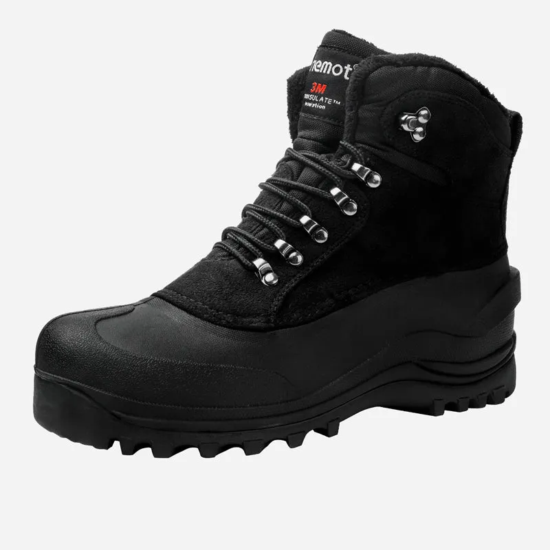 riemot-damen-winterstiefel-schwarz-gef-tterte-snowboots image 1