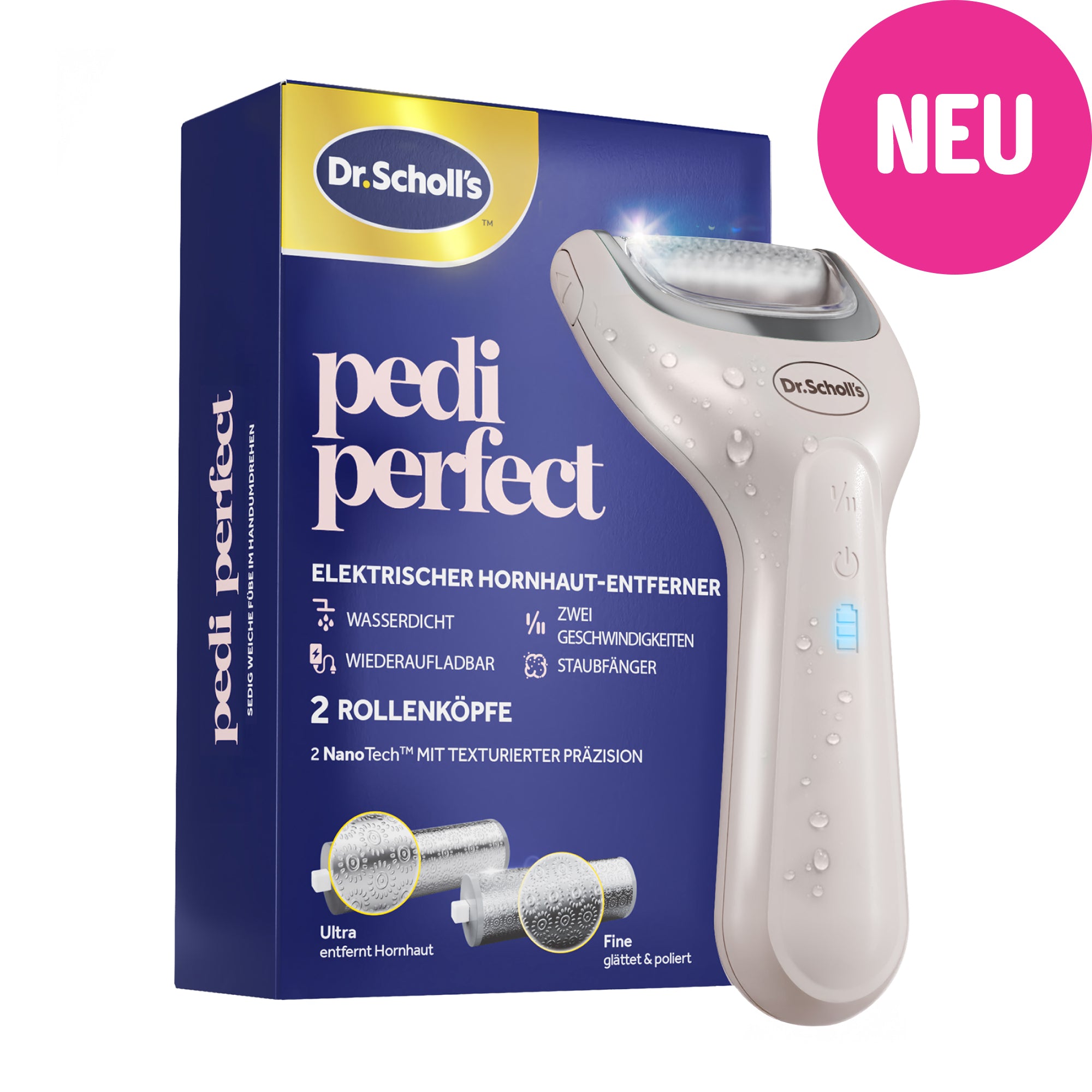 dr-scholl-s-pedi-perfect-elektrischer-hornhautentferner-wasserdicht-wiederauflad image 1