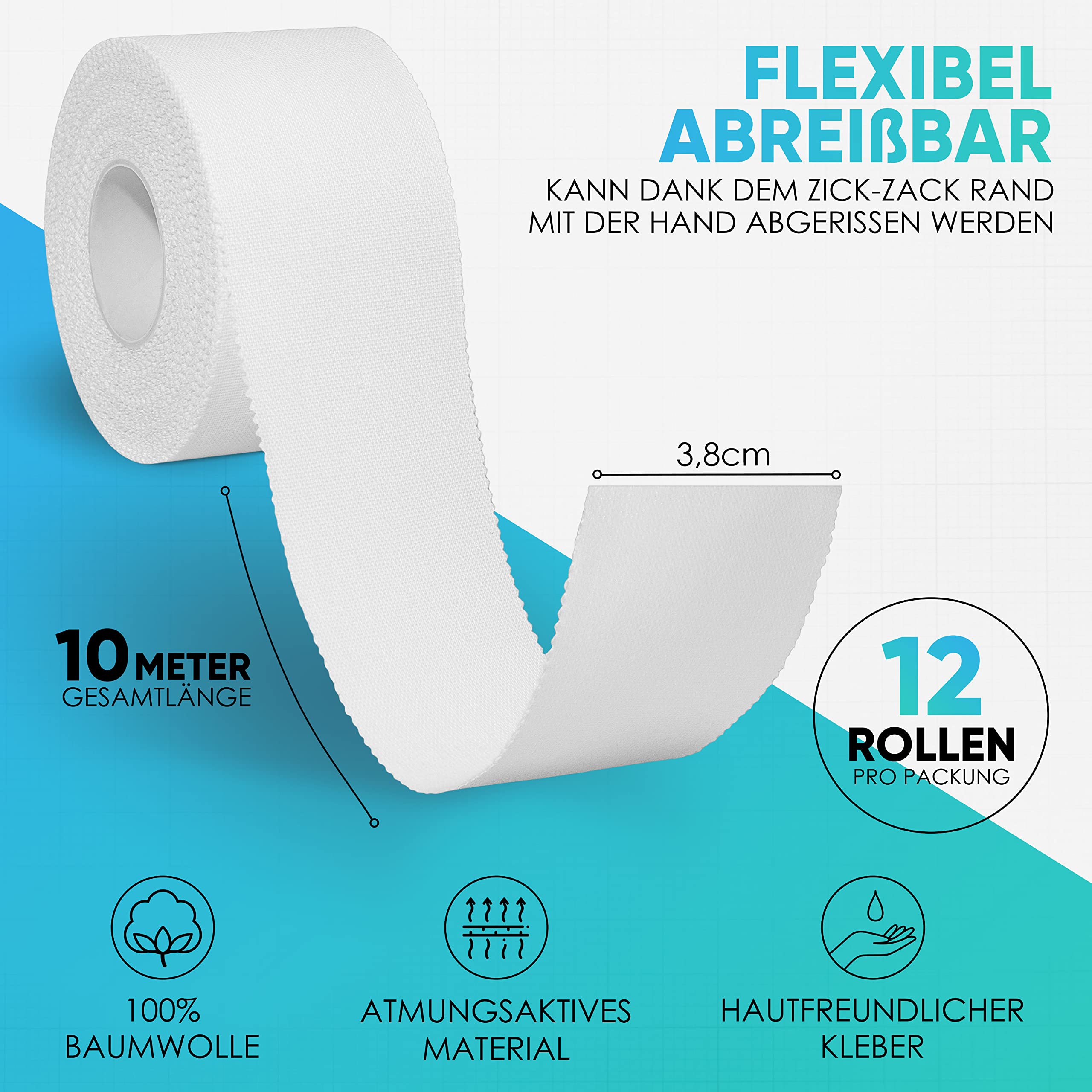 health-press-sporttape-wei-3-8cm-x-10m-12-rollen image 2