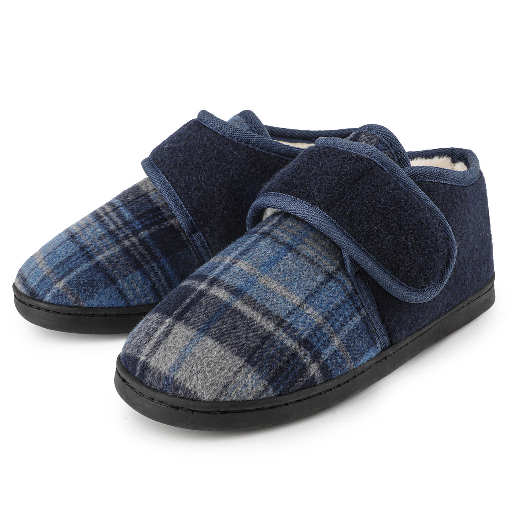 riemot-herren-hausschuhe-diabetiker-extra-weit-verstellbare-pl-sch-boots image 1