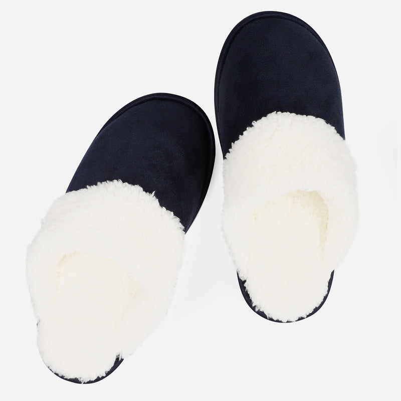 riemot-flauschige-warme-hausschuhe-damen-navy-pl-sch-pantoffeln image 1