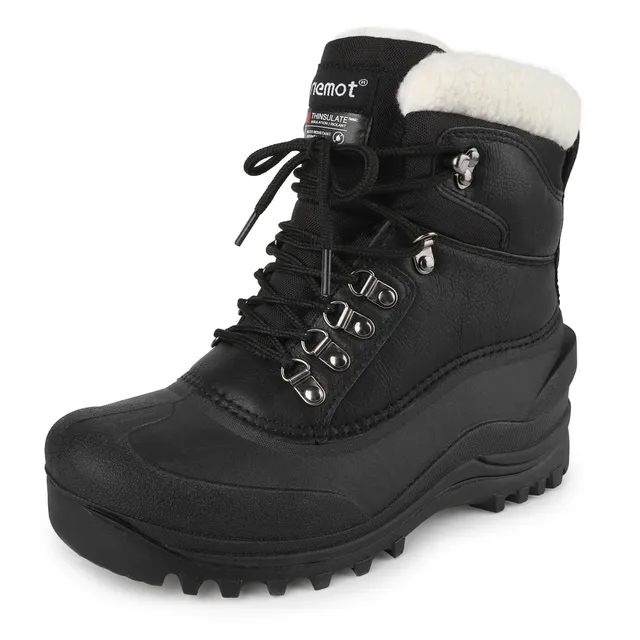 riemot-damen-winterstiefel-snowboots-schwarz-wasserdicht-mit-fell image 1