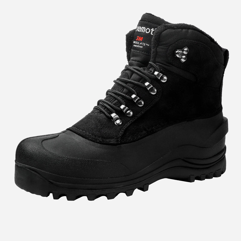 riemot-damen-winterstiefel-schwarz-gef-tterte-snowboots image 1