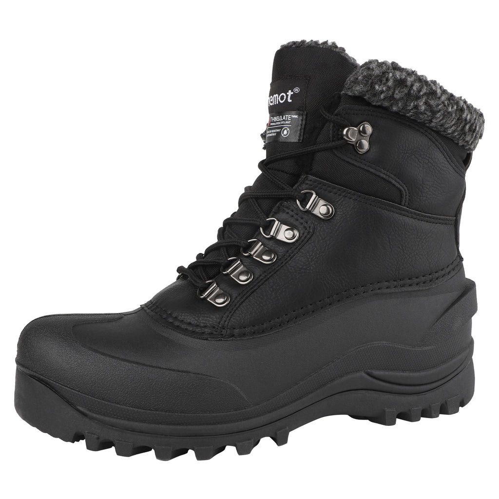 riemot-herren-snowboots-schwarz-wasserdicht-mit-warmfutter-winterstiefel-zum-sch image 1