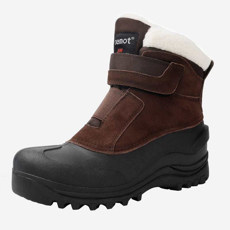 riemot-slip-on-schneestiefel-damen-braun-wasserdicht-winter-boots image 1