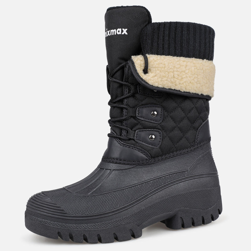 riemot-damen-snowboots-schwarz-wasserdichte-winterstiefel image 1
