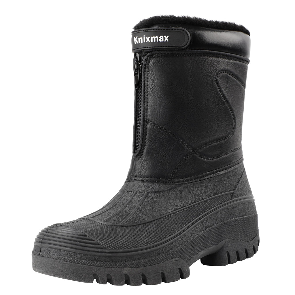 riemot-herren-schneestiefel-schwarz-wasserdicht-mit-fell-und-side-zip image 1